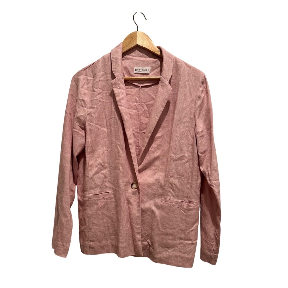Luca‎ + Grae Lilac Pink Linen Blend Single Button Blazer Jacket Small